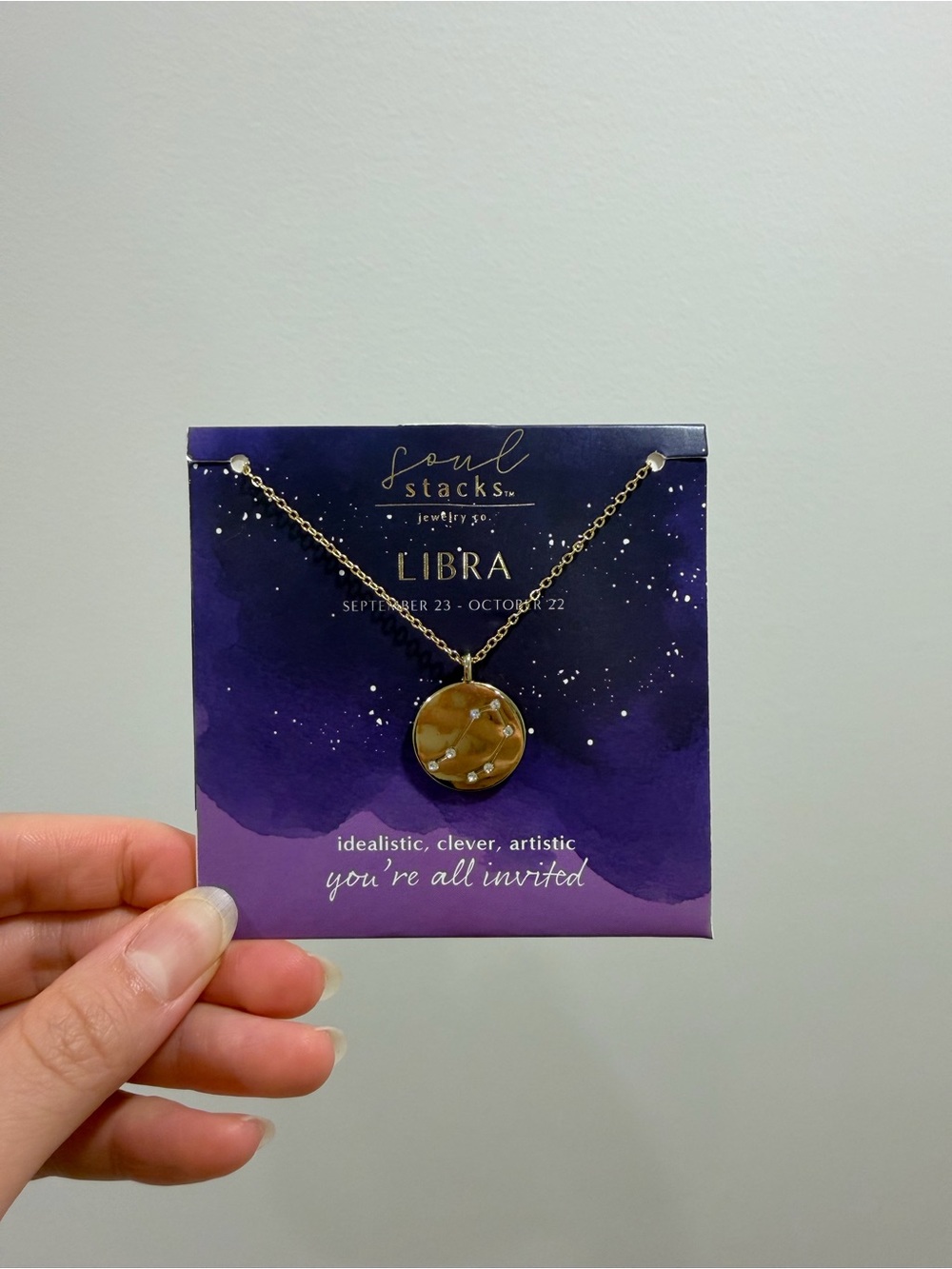 NEW Libra Gold Pendant Zodiac Necklace